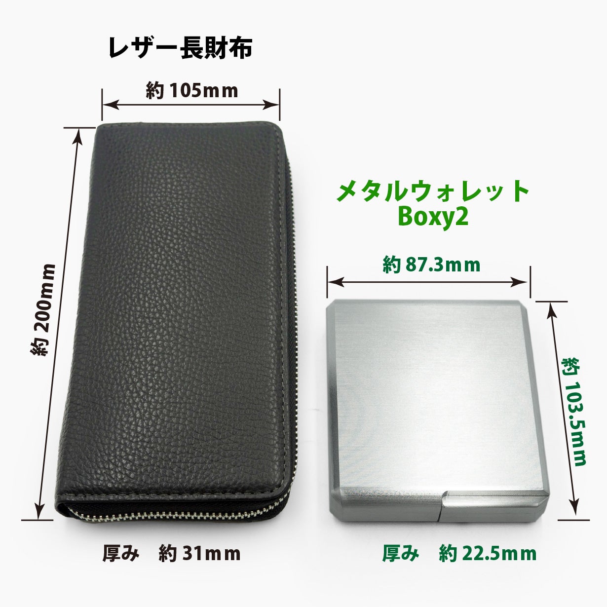 航空機素材のメタルウォレットBoxy第4弾。 パカッと開き、スルッ