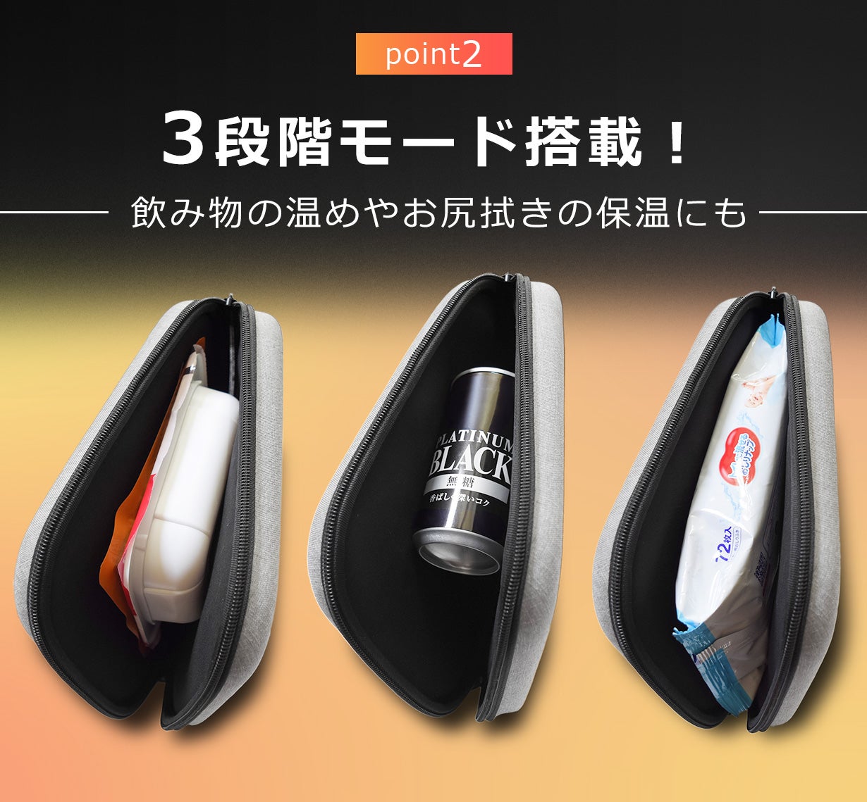 ポータブル加熱ポーチ A4サイズ 80℃ 40℃ 3分で80℃※】水も火も不要でご飯＆レトルト食品が作れるポータブル