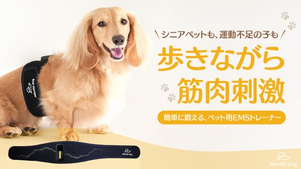 【ペット革命】やさしい刺激で愛犬の歩行と健康管理を支えるペット用EMSトレーナー