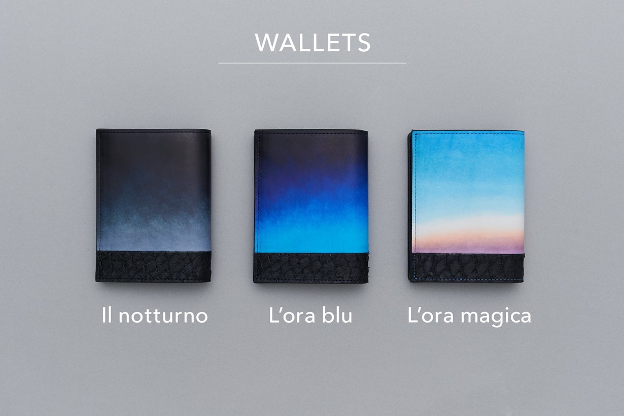 【極美品】テクノス　ブルーグラデーション文字盤　可動品 瞬間アクセス】縦型構造で取り出しやすい。手染めの空と海を描いた
