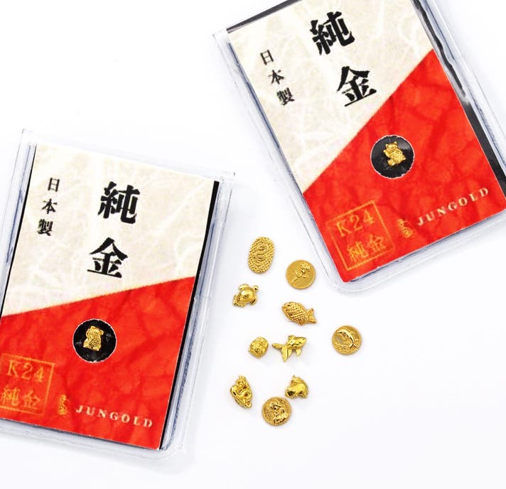 純金の極小お守り】本物の金で作った黄金の極小アート。純金を