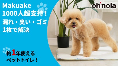 ペット用トイレ（小型犬用）　　実用新案登録　第3243494号 Ohnola新登場！臭い・足跡・ゴミの悩みスッキリ解消！洗えるエコな