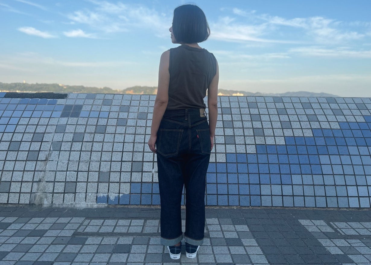 55.デニム風 ブルー＊さやたぐ デニム 星 イラスト