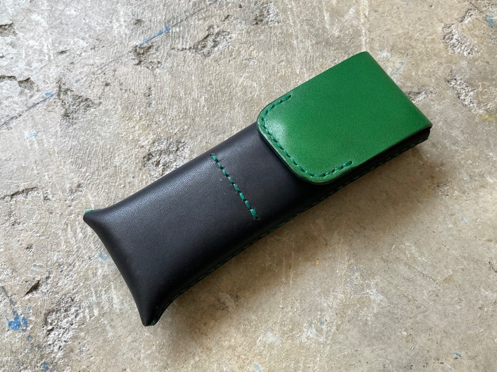 職人手作りの天然牛革収納トレイ —ひすいのような緑 職人手作りの天然