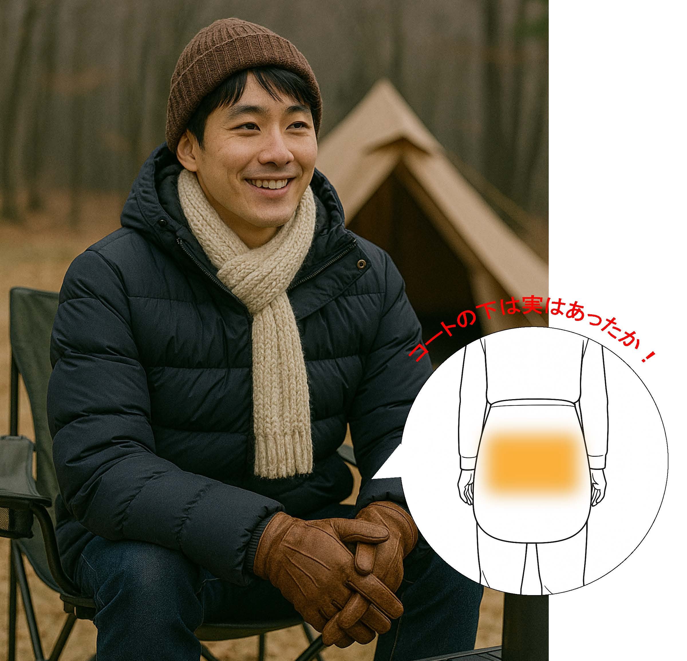 新発想】 ヒーター内蔵型・身につける座布団。寒さから、お尻を守る