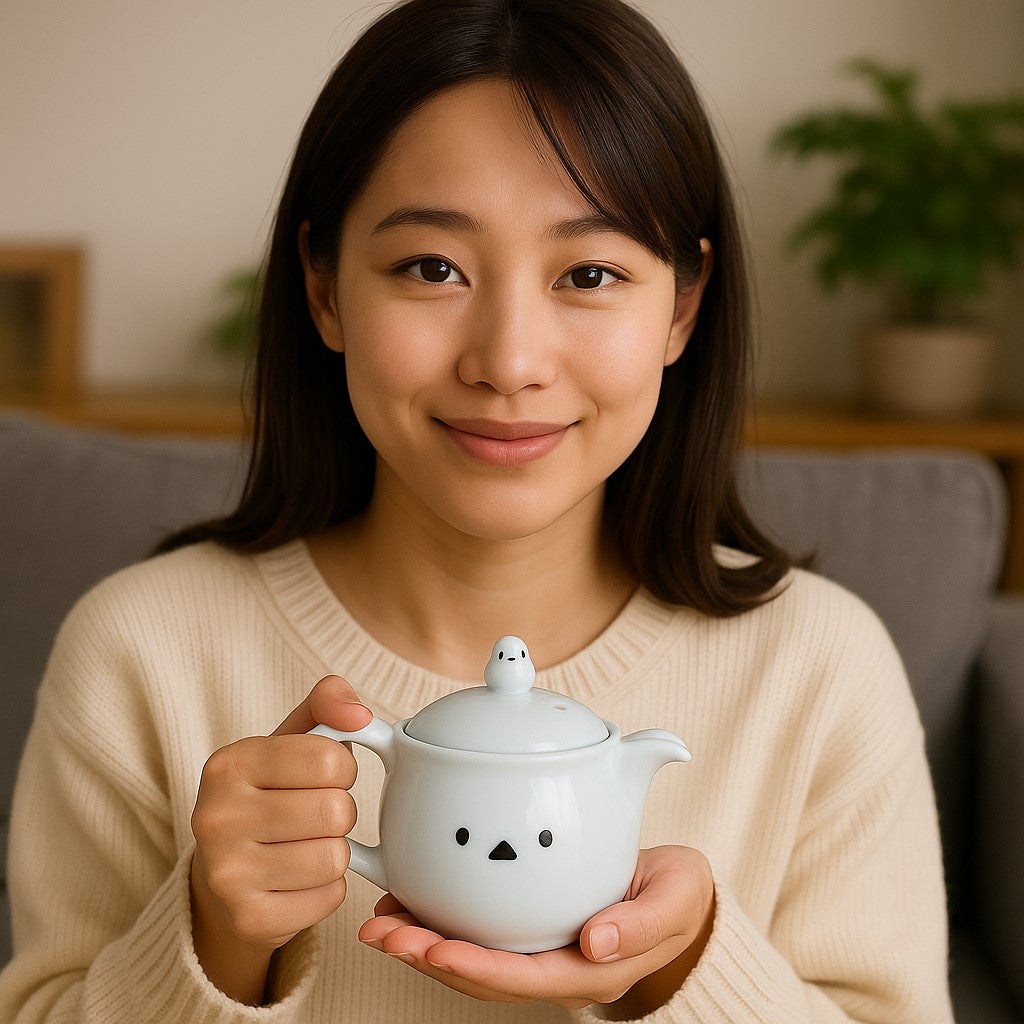 ポットON シマエナガ 有田焼 珈琲緑茶 ポット 3柄から選べる