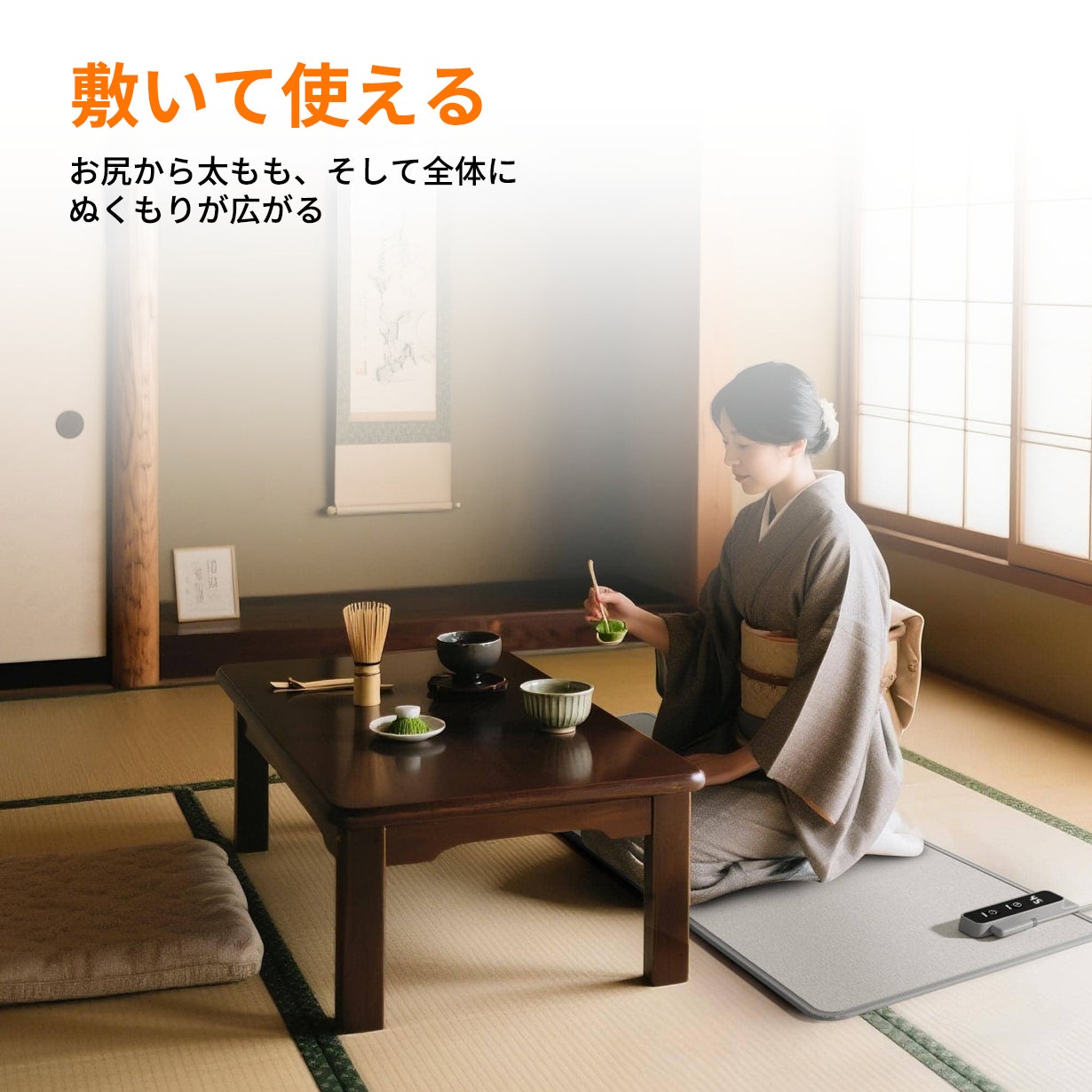 超薄＆超軽量、2WAY仕様！足元から全身までじんわり温めるパネル