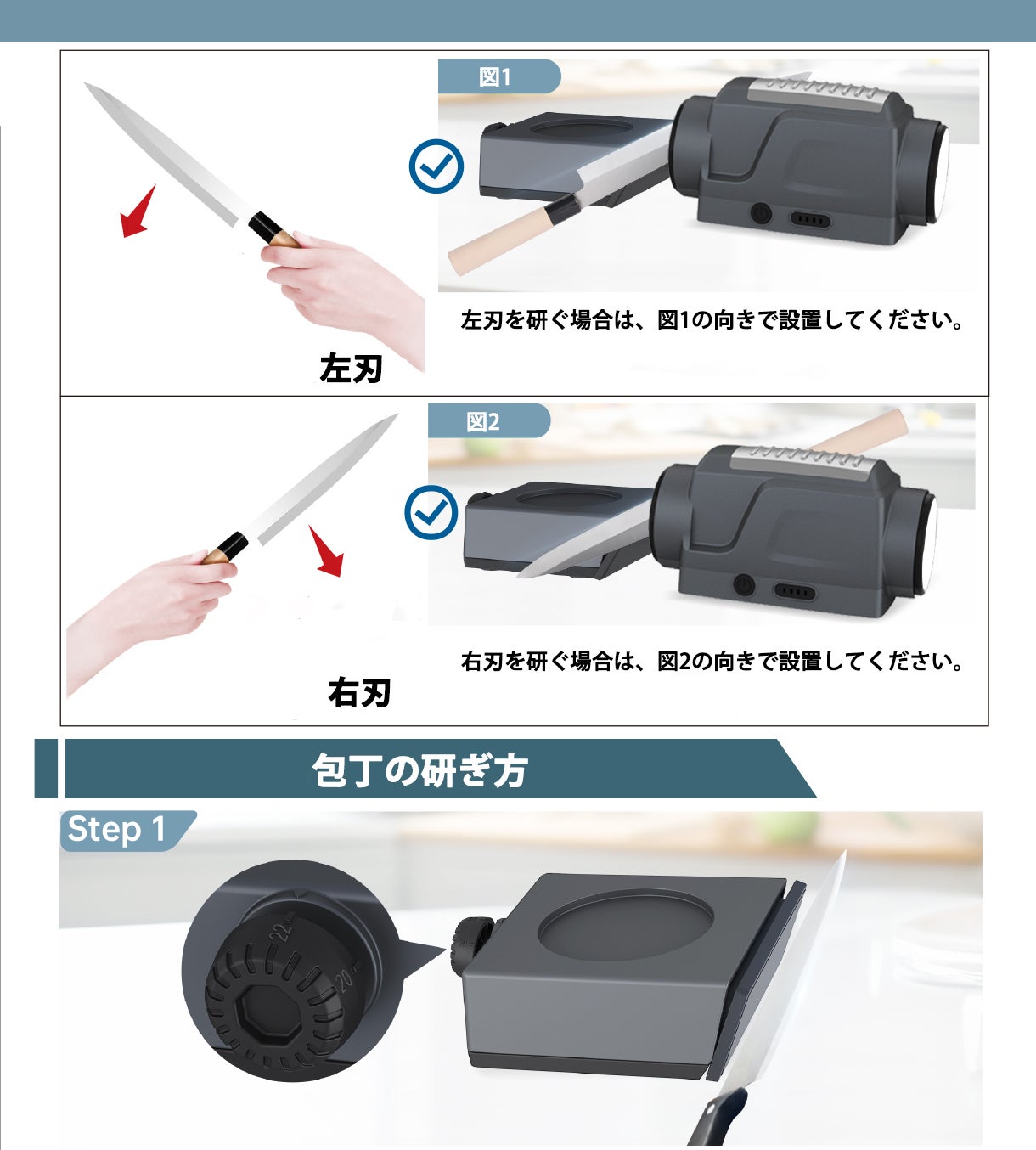 普段の包丁がプロ級の切れ味に！】自動回転砥石で研ぎ時間を短縮！電動