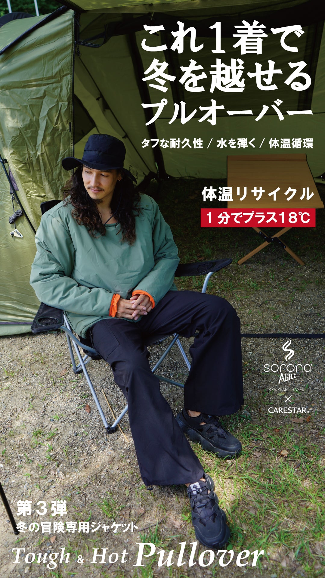1分で約18度温まる。極寒で重ね着無しで過ごせる「体温リサイクル