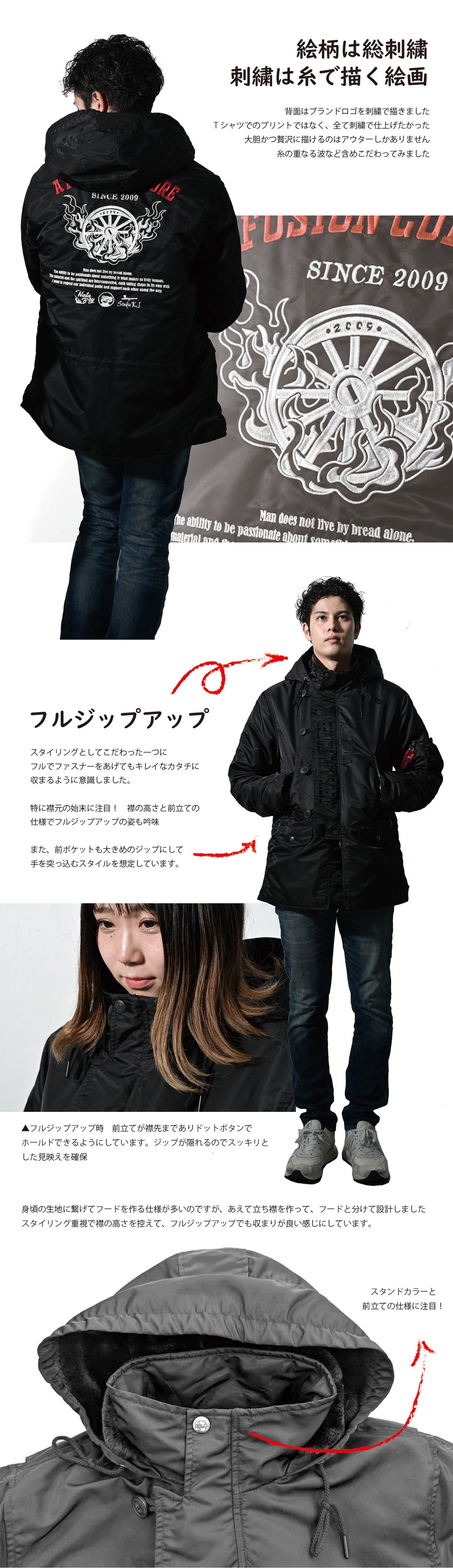 アートプリント ミリタリージャケット ダッフルコート アートプリント ミリタリージャケット ダッフルコート 2019春夏