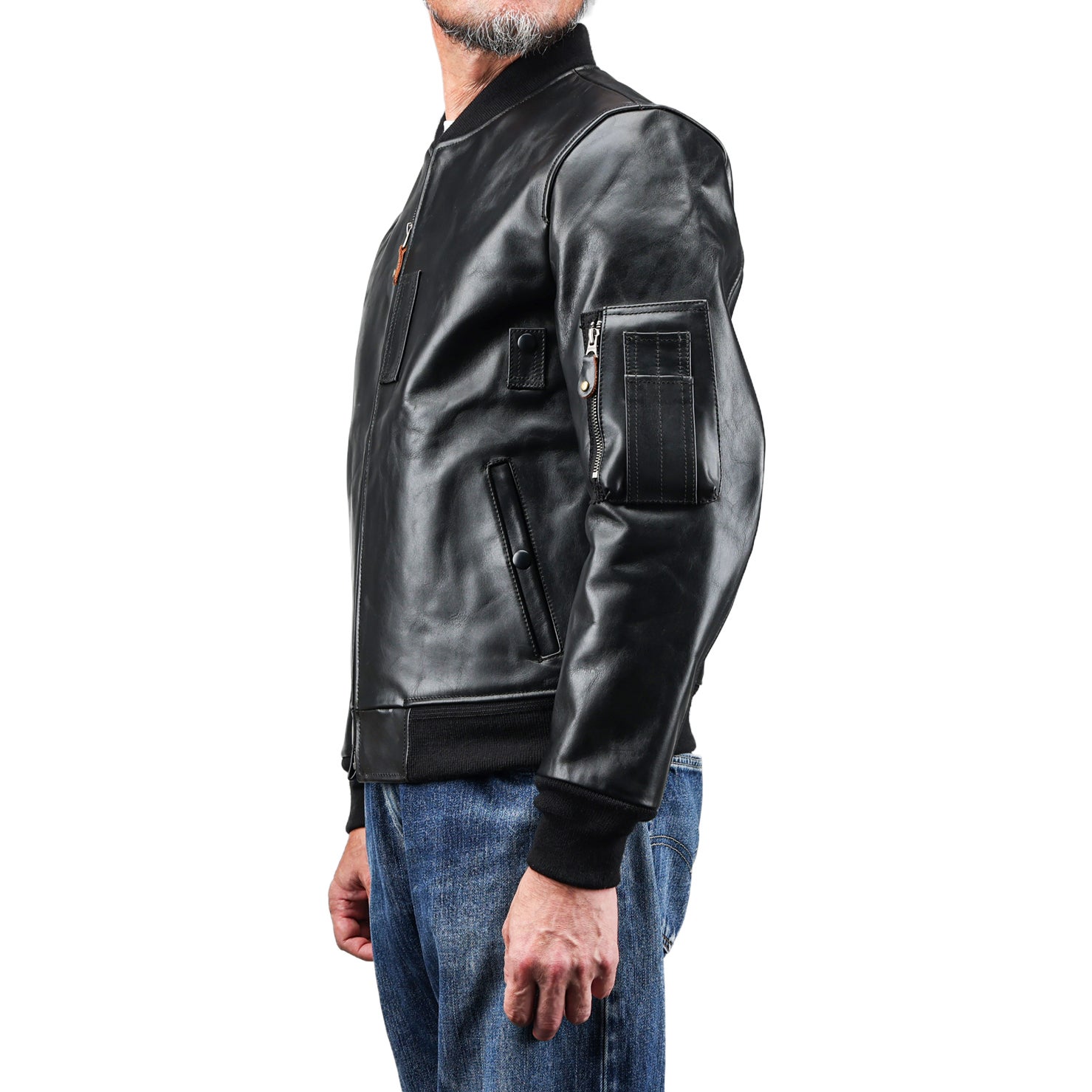 【本革】type MA-１ レザージャケット 黒 楽天市場】Horn Works 本革 レザーMA-1 フライトジャケット