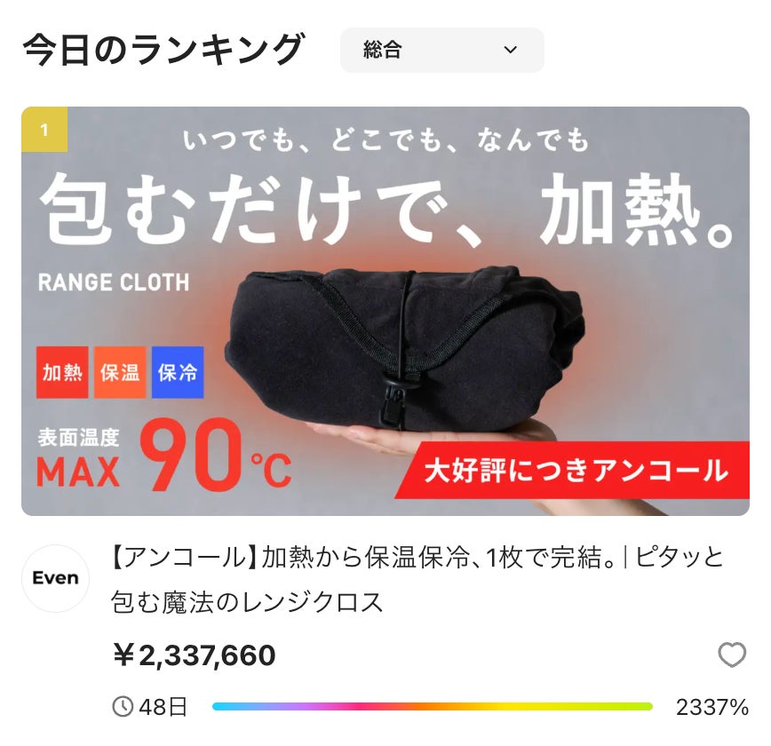 Makuake｜加熱から保温保冷、1枚で完結。おにぎりもパンもピタッと包む