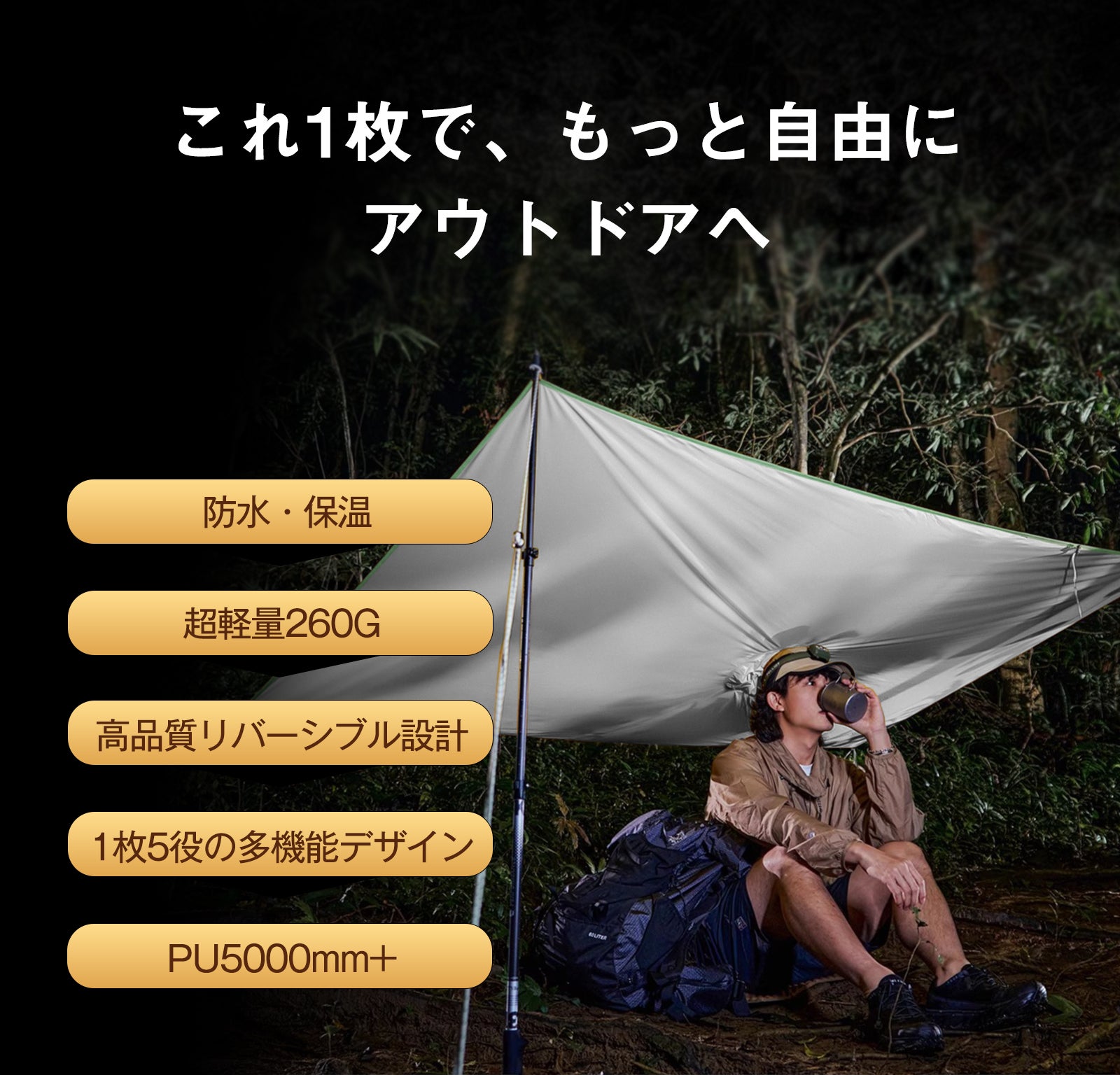 1枚5役！雨具から防災まで、シーンに合わせて変身する多機能レイン