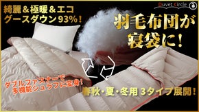 【季節や用途に合わせて！】３つの温かさから選べる寝袋(シュラフ)になる羽毛布団