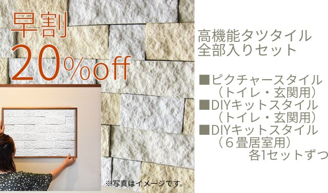 高機能デザインタイル 2㎡用 天然空気清浄機タイル 消臭 調湿 