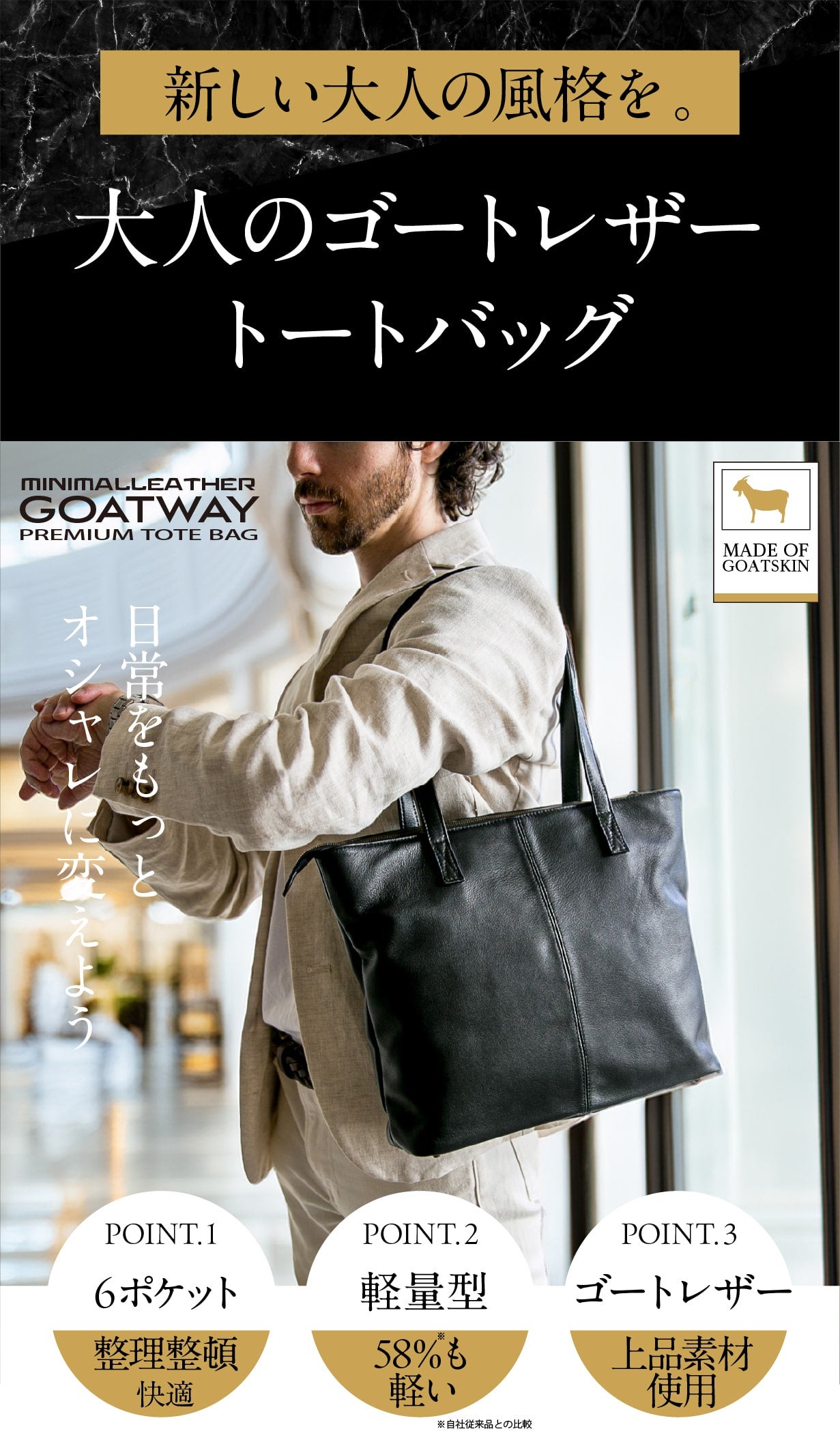 品格レザー】2つ隠しポケット2秒アクセス！6ポケット探さない58
