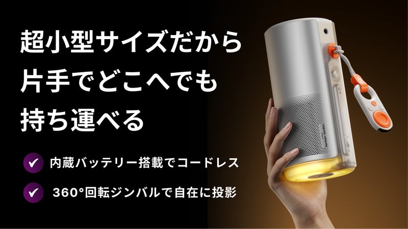 Aladdin Poca|最大200インチ360°回転。自由すぎるプロジェクター
