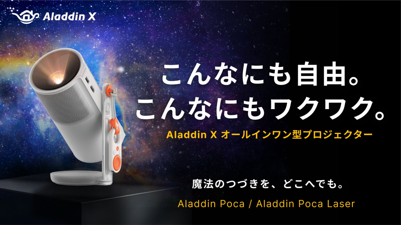 Aladdin Poca｜最大200インチ360°回転。自由すぎるプロジェクター