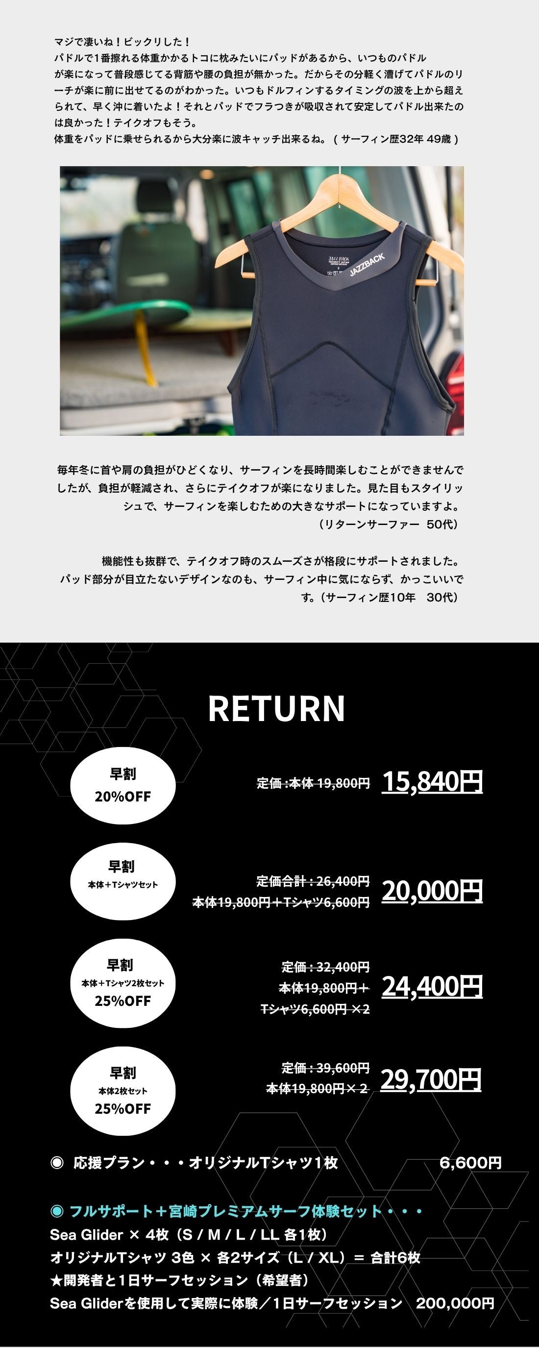 サーフィン　インナー 姿勢をサポートしスムーズなテイクへ！ オールシーズン使える高