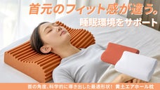 【50万個販売】天然黄土液を配合18分割構造で首をやさしく支える黄土エアホール枕