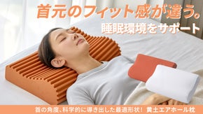 【50万個販売】天然黄土液を配合18分割構造で首をやさしく支える黄土エアホール枕