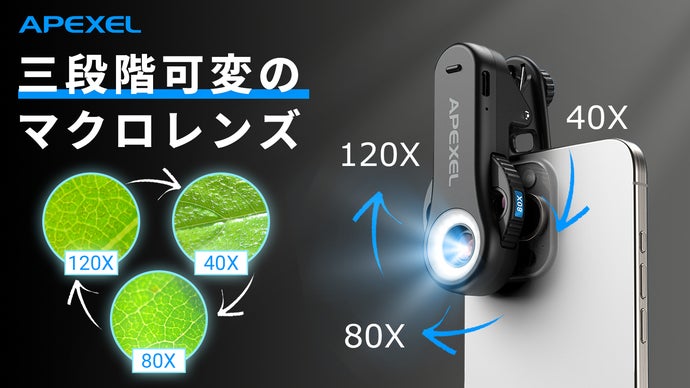 3段階の倍率切替可能なマクロレンズで、ミクロの世界をもっと身近に。