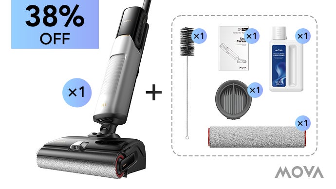 【最新強力】コードレス水拭き掃除機MOVA X4 Pro 驚きの80℃熱水拭き＆20,000Pa強力吸引で汚れを一掃！水拭き掃除機MOVA
