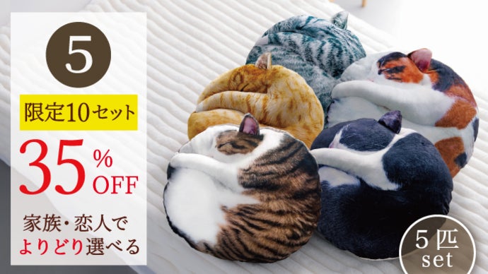 まるで猫！？な『necomaru〜ねこのまんまるクッション〜』新作キジシロ
