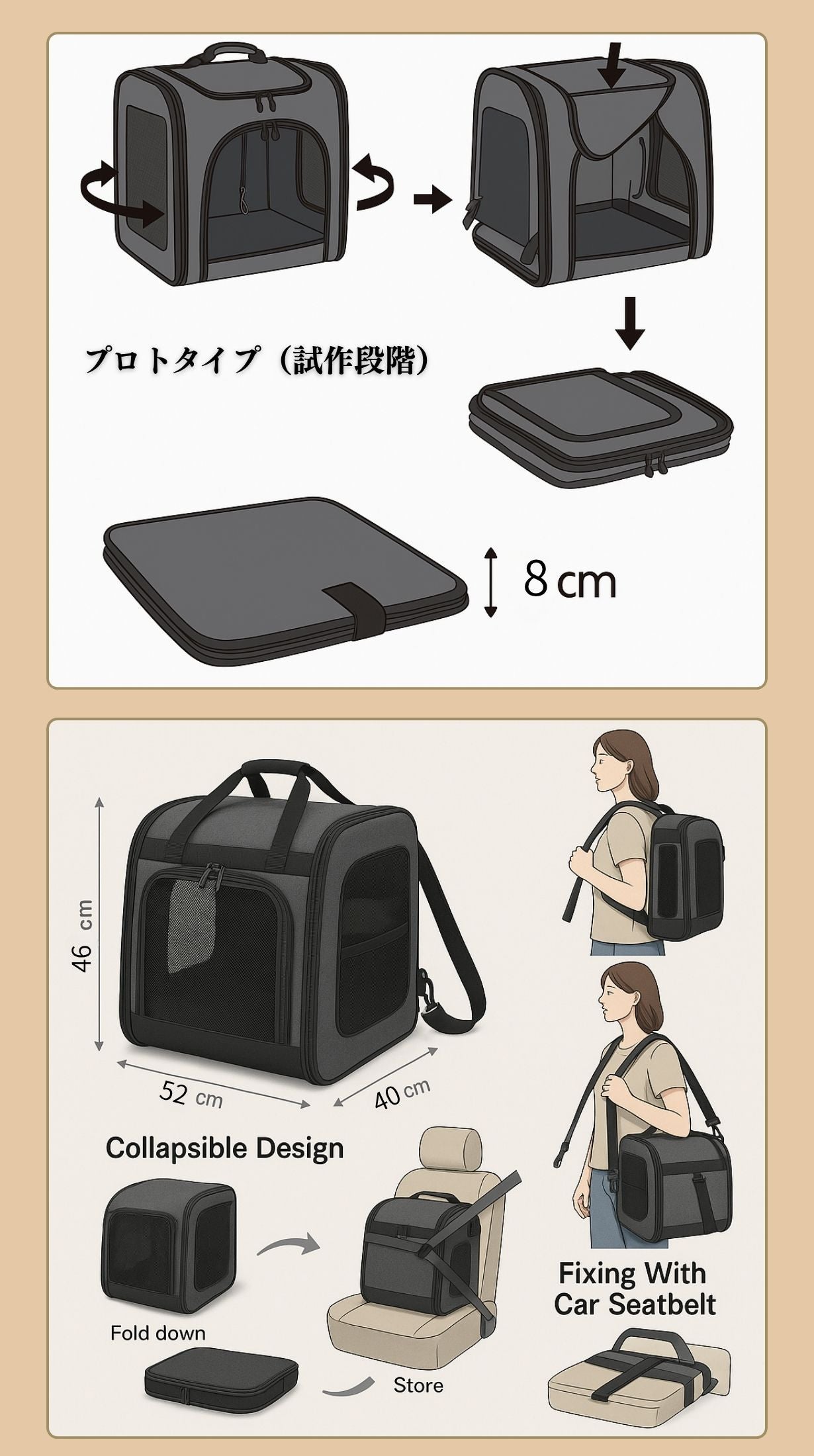 5WAYで自由を叶えるペットキャリーON・手持ち・リュック・ショルダー