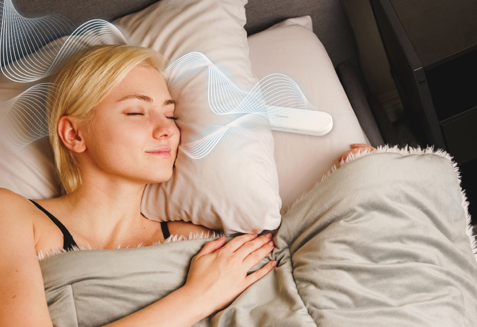 就寝時に楽しむ音体験】枕がスピーカーのように奏でる。耳に負担をかけ