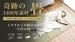 サッと敷いて畳めてポータブル！和のくつろぎをどこでも手軽に。国産畳のごろ寝マット