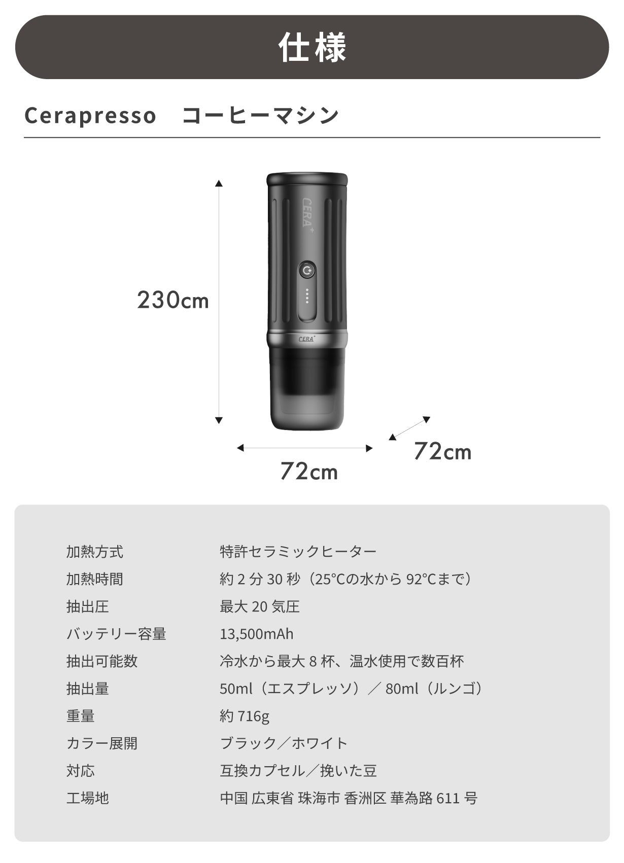CERA+ Cerapresso 仕様