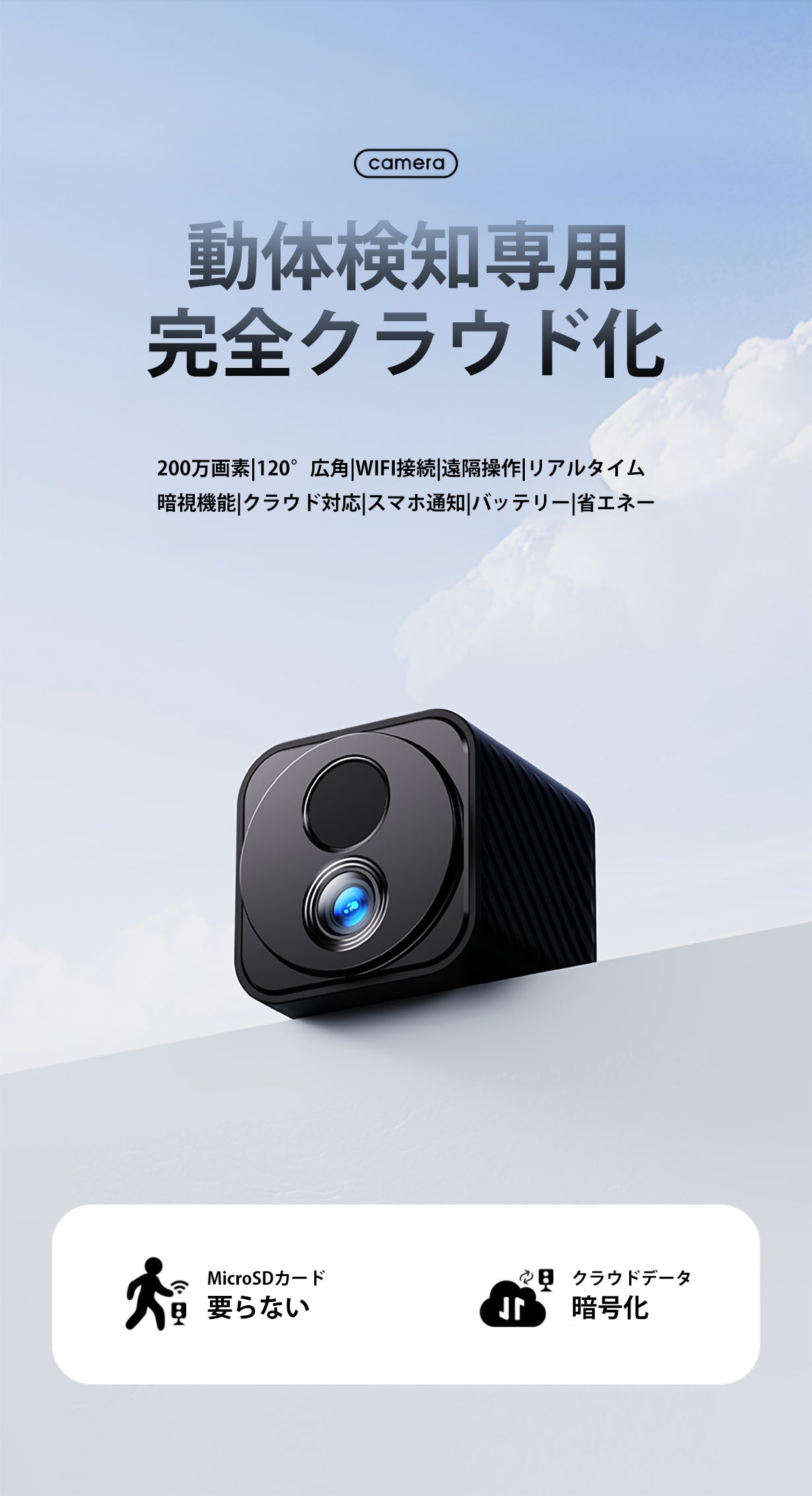 もうMicroSDいらない！15日稼働、進化した動体検知専用の超小型防犯