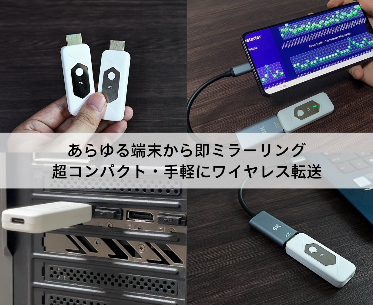 ミラーリングアダプター M2 1080P/60HZ 挿すだけで大画面へ！ Wi-Fi・ケーブル不要のミラーリングアダプターM2