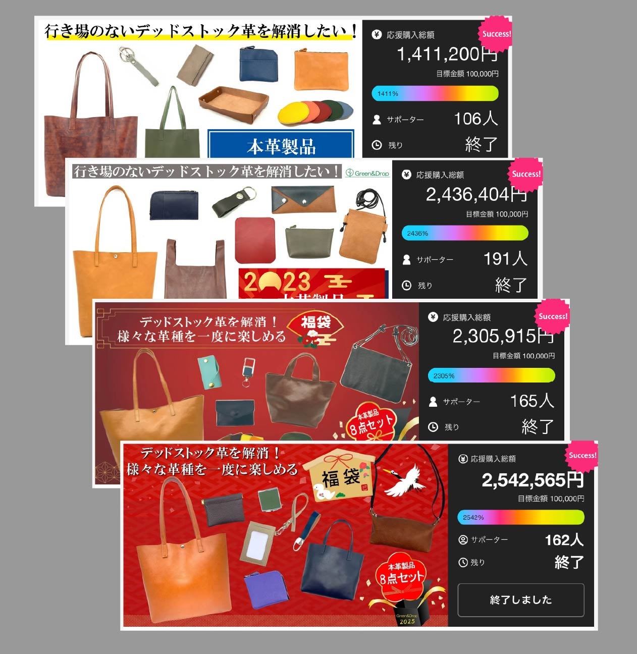 デッドストック革を愛着の湧くモノへ。毎日使える革アイテム8点セット