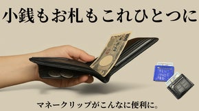 小さいが自社史上最上に。小銭も入る、約75g、育てるクロコダイルマネークリップ