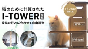 麻の葉と七宝が灯る、和モダンキャットタワー I-TOWER[和紋]