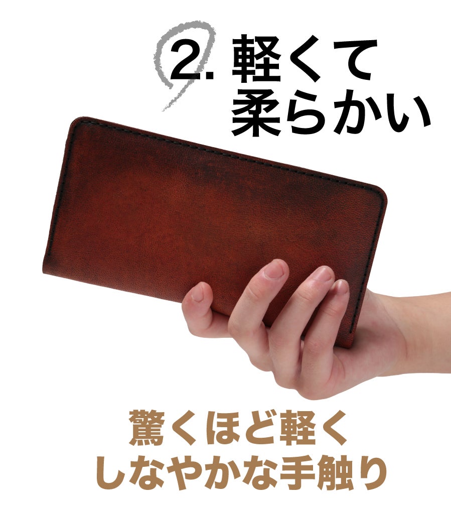 ラクダ革＝耐水・耐久・経年変化。大容量でも厚さ16mmでスッキリ
