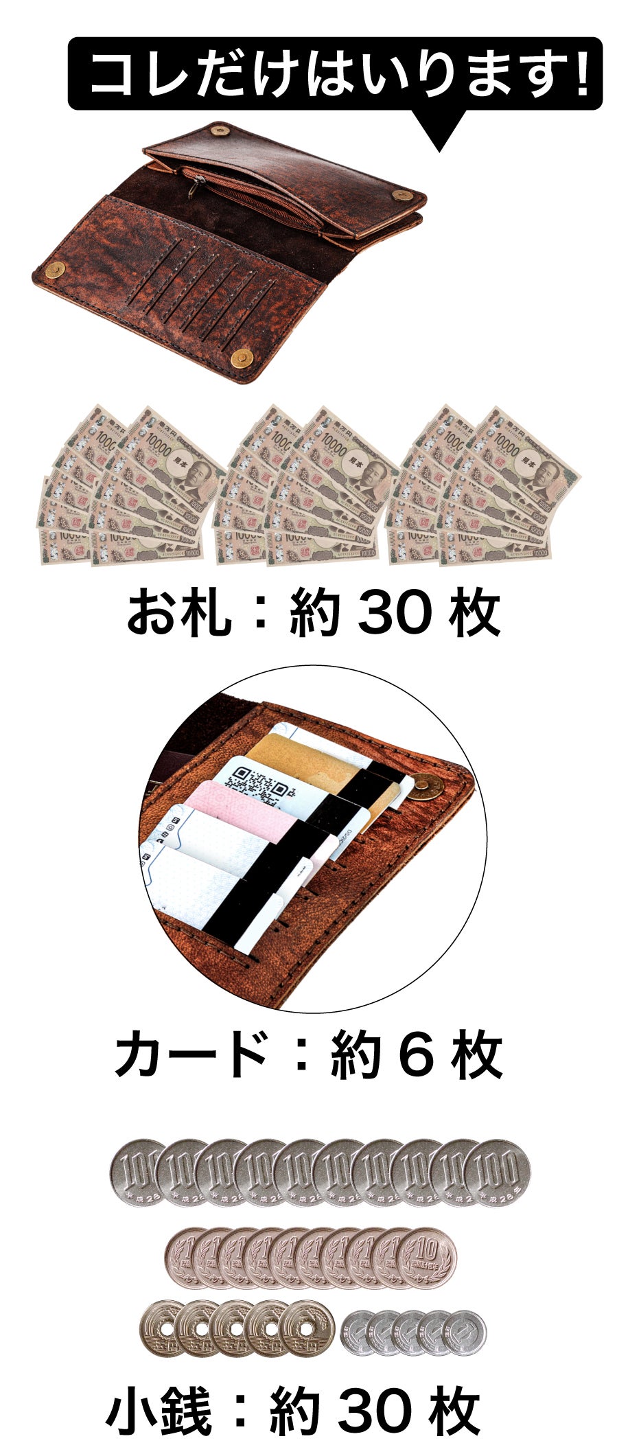 ラクダ革＝耐水・耐久・経年変化。大容量でも厚さ16mmでスッキリ