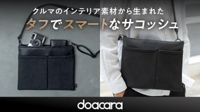クルマのインテリア素材から生まれた　タフでスマートなサコッシュ