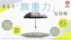 長傘なのに驚くほど軽い200g！特殊遮熱技術で日差しの暑さを排除する晴雨兼用傘。