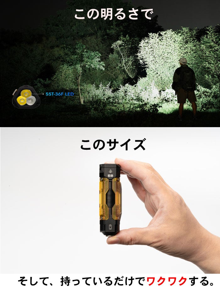 最大1300ルーメン】脅威的明るさと心躍るガジェット。1台3役のLED懐中