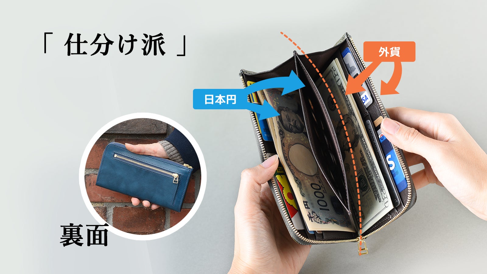 コンパクト”だけ”ではない。縦入れカードもつっかえず収まる特別設計L