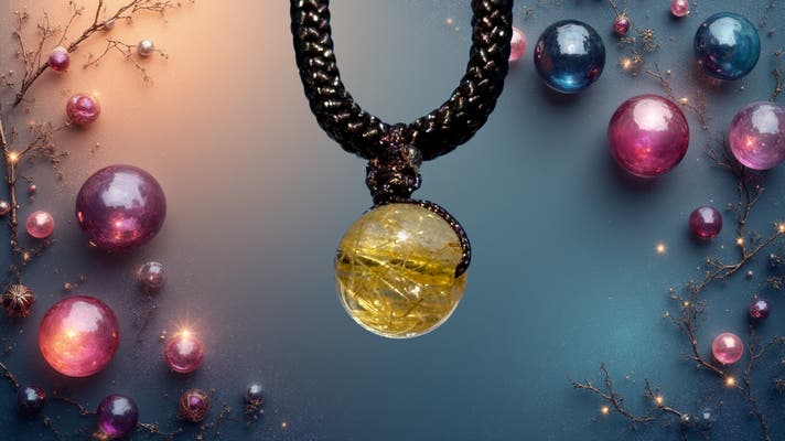 成功を引き寄せる“黄金の針” ルチルクオーツ金運ネックレス