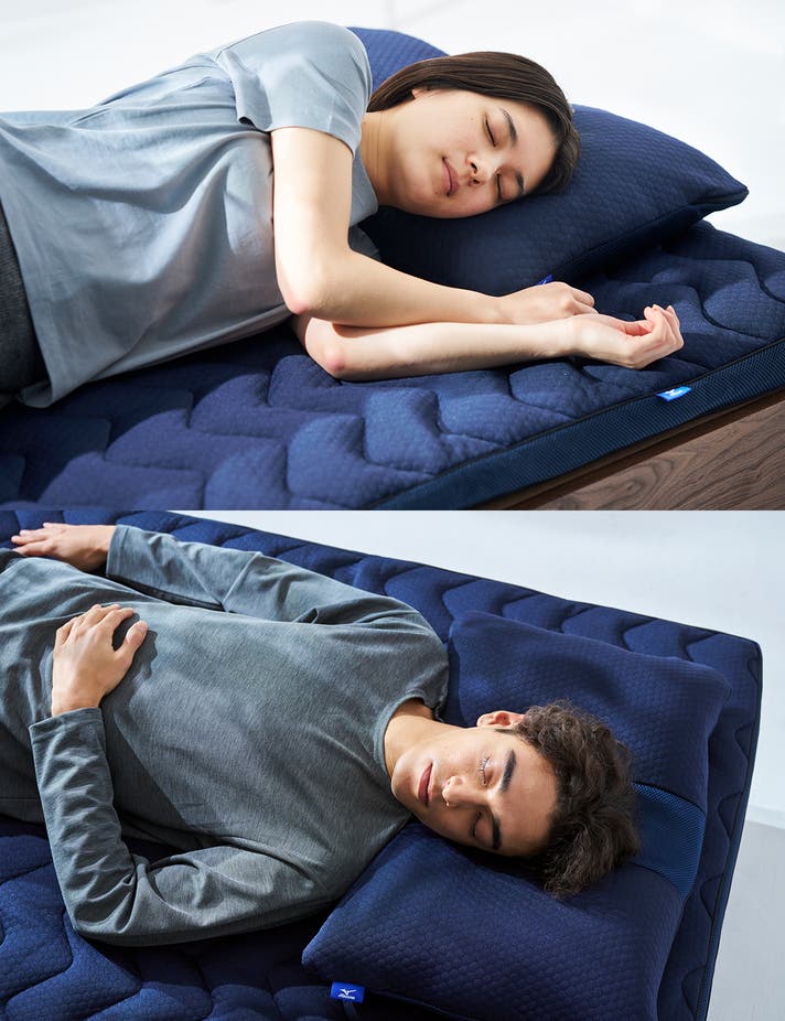 呼吸量約28%UP*1。ミズノの最新研究機関で開発した『深呼吸まくら O2