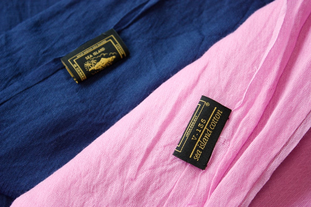 1183　海島綿最高ロ－ン地のブル－が素敵 極上の素材体験・最高級の気持ちよさ。英国王室に愛された幻のコットン