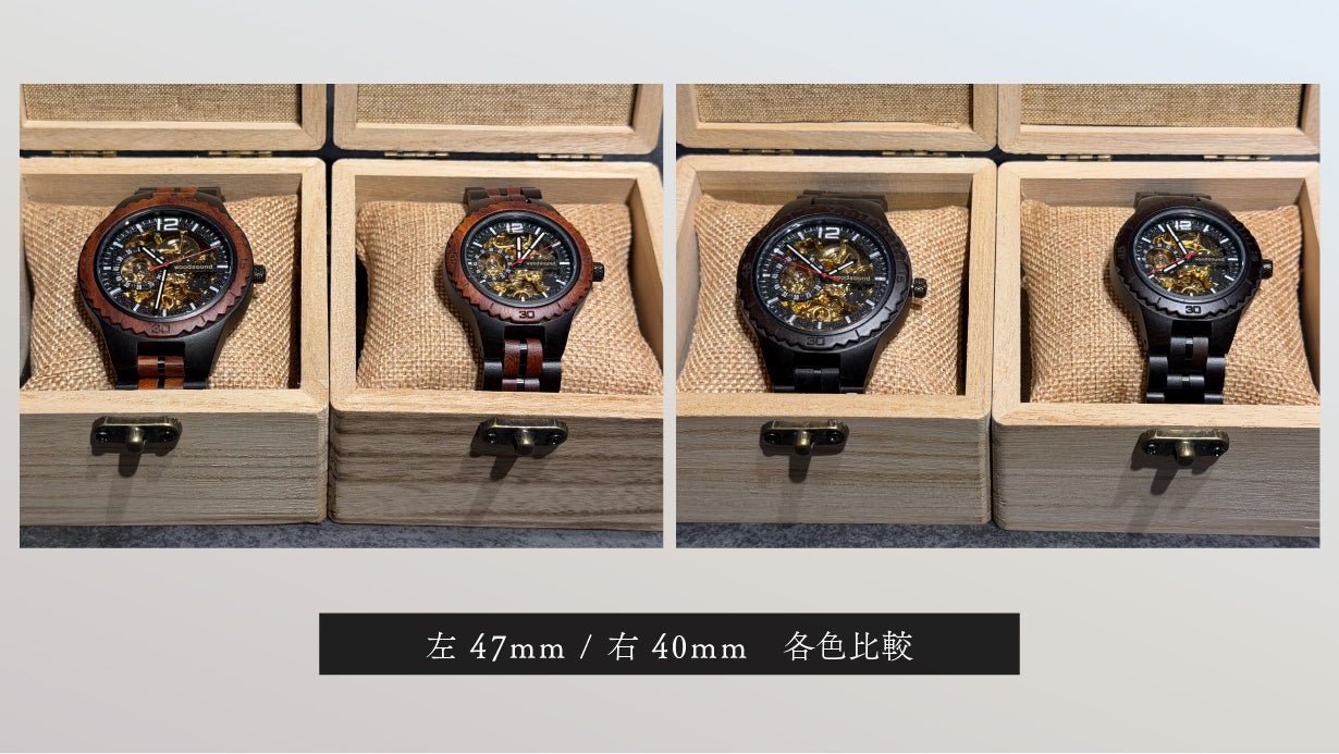 高級木材【黒檀】× 精密機構が美しい【自動巻き・スケルトン】の木製