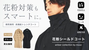 「花粉シールドコート」花粉シーズンを乗り切る高機能装備