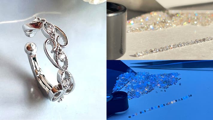 蒼く発光】ブラックライトで表情激変。極細チタンバネの蛍光