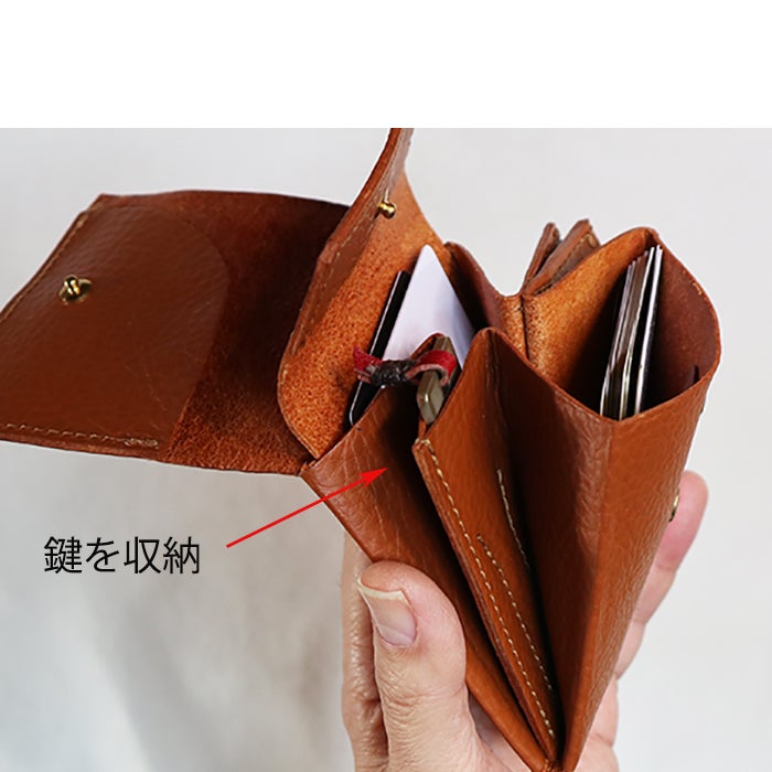 イタリアンレザー マネークリップ式 コンパクト財布 本革 総手縫い ハンドメイド Sweetleaff 財布 メンズ 二つ折り マネークリップ 小銭入れ付き ミニ